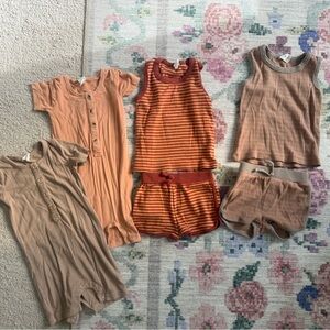 Kate Quinn Kids Matching Sets in Tan and Orange